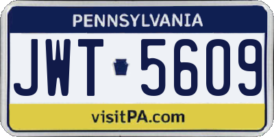 PA license plate JWT5609