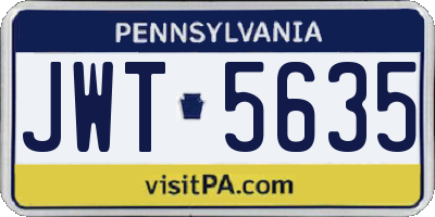 PA license plate JWT5635