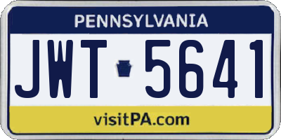 PA license plate JWT5641
