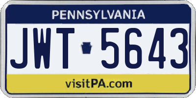 PA license plate JWT5643