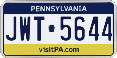 PA license plate JWT5644