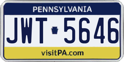 PA license plate JWT5646