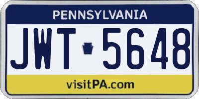 PA license plate JWT5648