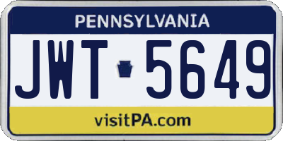 PA license plate JWT5649