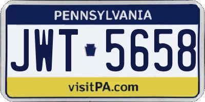 PA license plate JWT5658