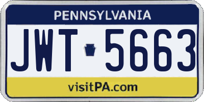 PA license plate JWT5663