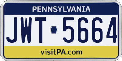 PA license plate JWT5664