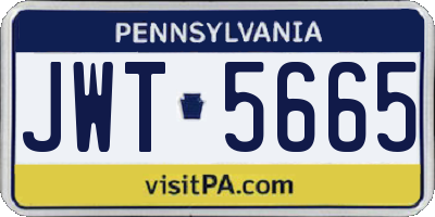 PA license plate JWT5665