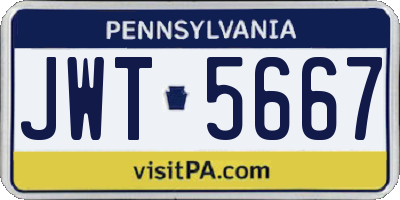 PA license plate JWT5667