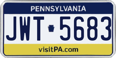 PA license plate JWT5683