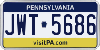 PA license plate JWT5686