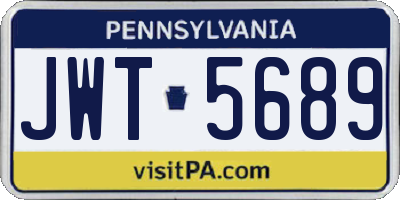 PA license plate JWT5689