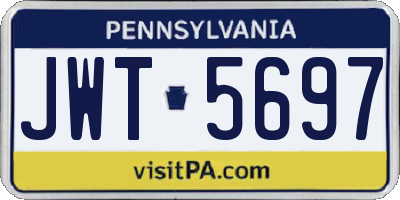 PA license plate JWT5697