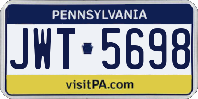 PA license plate JWT5698