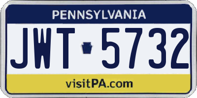 PA license plate JWT5732