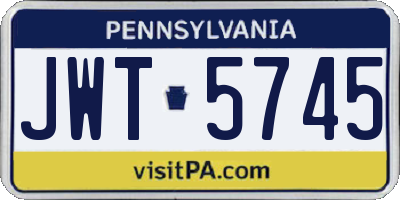 PA license plate JWT5745