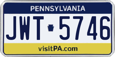 PA license plate JWT5746