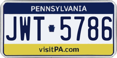 PA license plate JWT5786