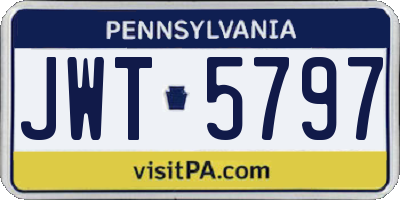 PA license plate JWT5797