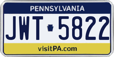 PA license plate JWT5822