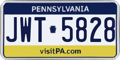 PA license plate JWT5828