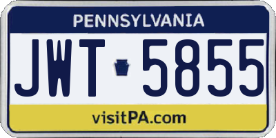 PA license plate JWT5855
