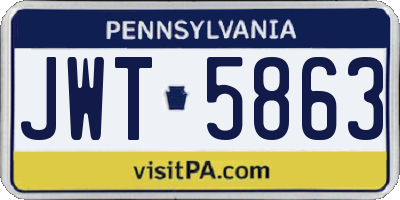 PA license plate JWT5863