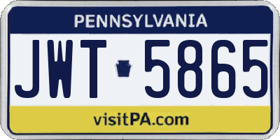 PA license plate JWT5865