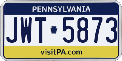 PA license plate JWT5873