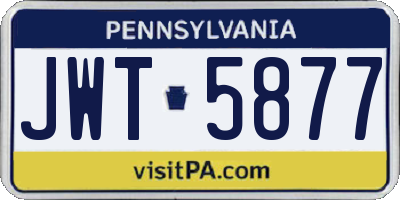 PA license plate JWT5877