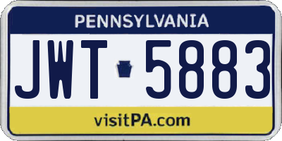 PA license plate JWT5883