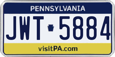 PA license plate JWT5884