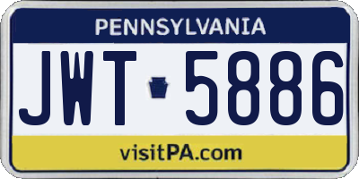 PA license plate JWT5886