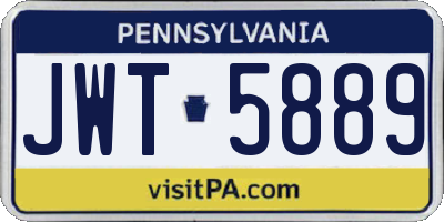 PA license plate JWT5889