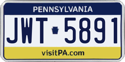 PA license plate JWT5891
