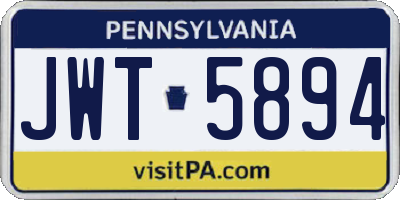PA license plate JWT5894