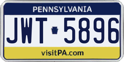 PA license plate JWT5896