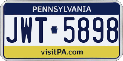PA license plate JWT5898