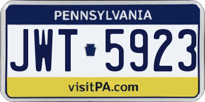 PA license plate JWT5923