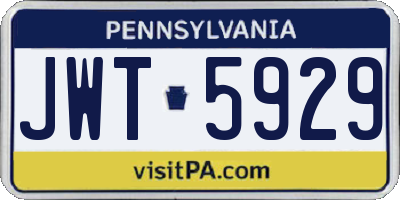 PA license plate JWT5929