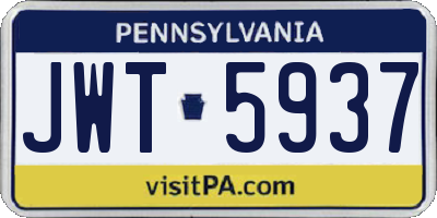PA license plate JWT5937