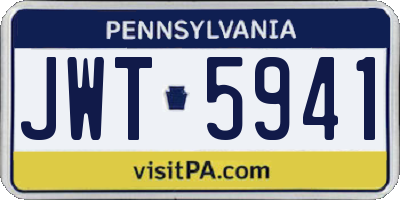 PA license plate JWT5941