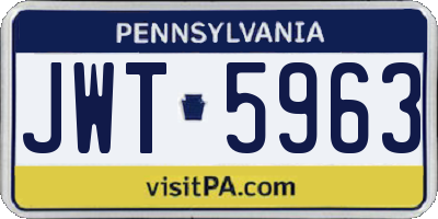 PA license plate JWT5963