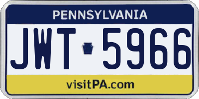 PA license plate JWT5966