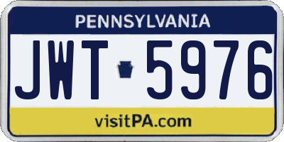 PA license plate JWT5976