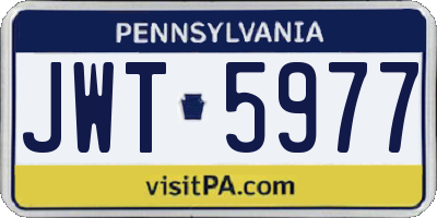 PA license plate JWT5977