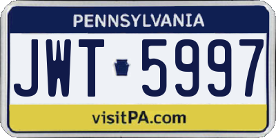 PA license plate JWT5997