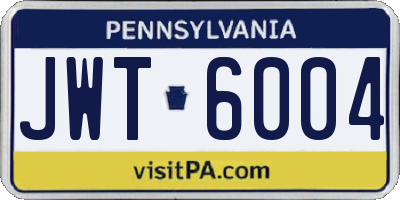 PA license plate JWT6004