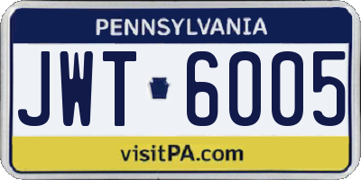 PA license plate JWT6005