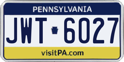 PA license plate JWT6027